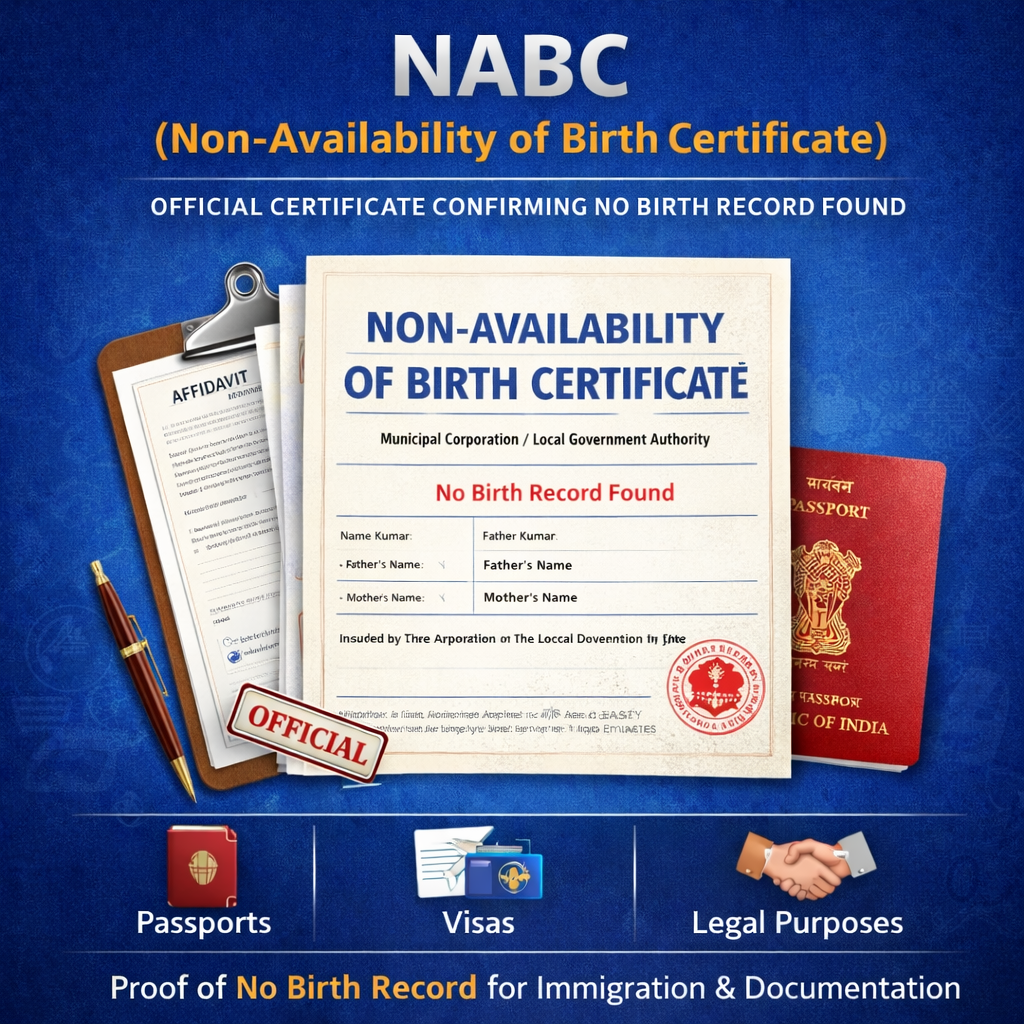 Non Availability Of Birth Certificate